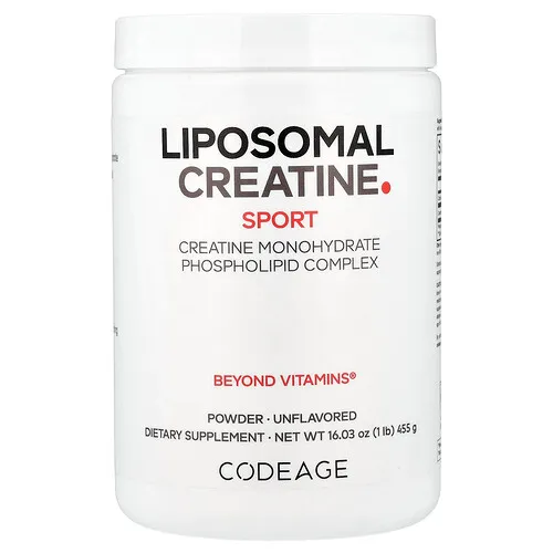 Codeage, Sport, Creatina liposomal en polvo, Sin sabor, 455 g (1 lb)
