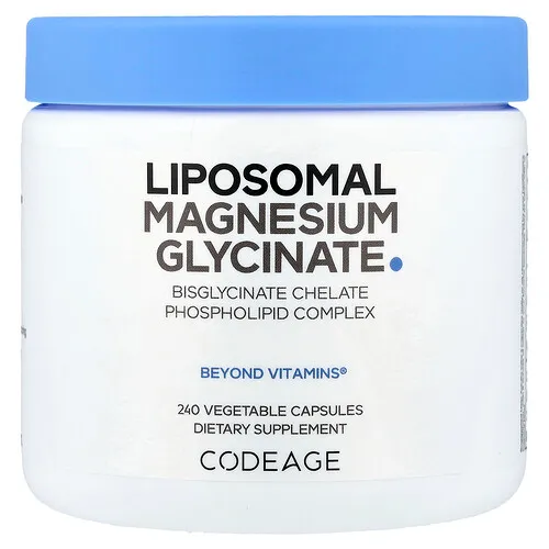 Codeage, Glicinato de magnesio liposomal, 240 cápsulas vegetales