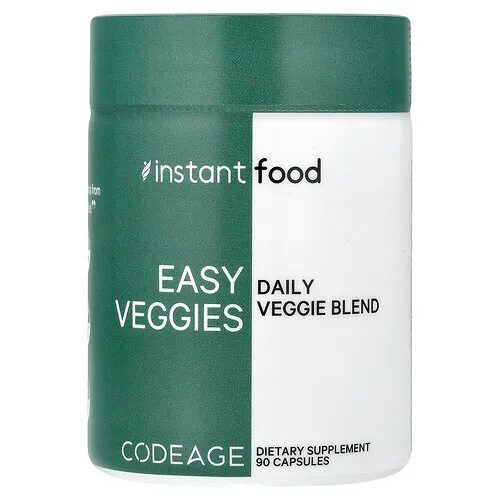 Codeage, Comida instantánea, Easy Veggies, Mezcla de vegetales de uso diario, 90 cápsulas