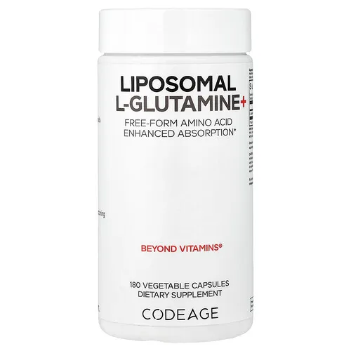 Codeage, L-glutamina liposomal+, 180 cápsulas vegetales (500 mg por cápsula)