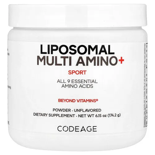 Codeage, Sport, Múltiples aminoácidos liposomales y más en polvo, Sin sabor, 174,2 g (6,15 oz)