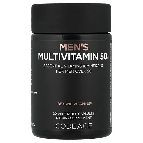 Codeage, Suplemento multivitamínico para hombres de 50 años, 30 cápsulas vegetales