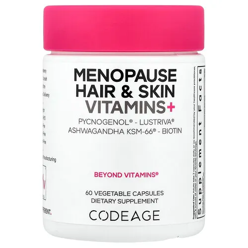 Codeage, Vitaminas y suplementos para la menopausia, el cabello y la piel, 60 cápsulas vegetales
