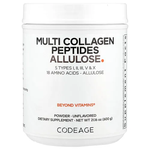 Codeage, Alulosa, Péptidos múltiples de colágeno, Sin sabor, 600 g (21,16 oz)