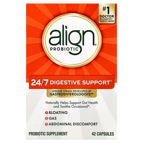 Align Probiotics, Refuerzo para el sistema digestivo las 24 horas, los 7 días de la semana, 42 cápsulas (10 mg por cápsula)