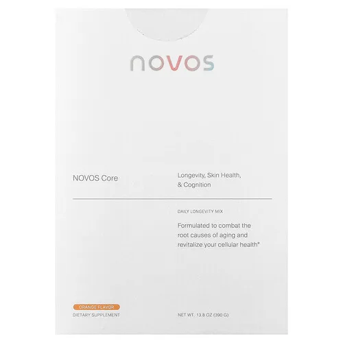 NOVOS, Novos Core, Mezcla de uso diario para favorecer la longevidad, Naranja, 30 sobres, 13 g (0,46 oz) cada uno