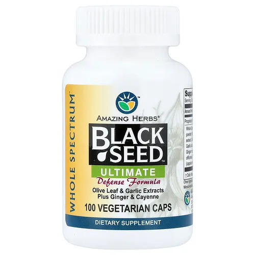 Amazing Herbs, Black Seed™, Fórmula de máxima defensa, 100 cápsulas vegetales