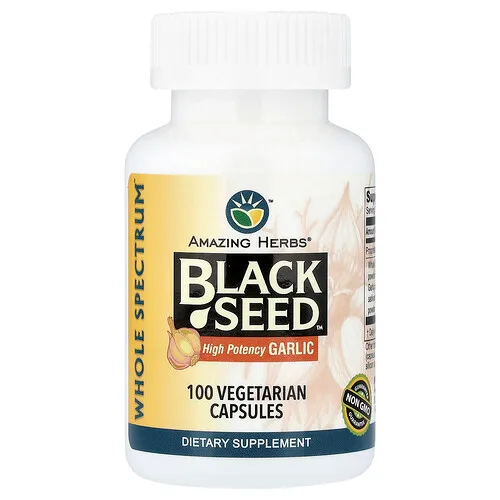 Amazing Herbs, Black Seed™, Ajo de alta potencia, 100 cápsulas vegetales
