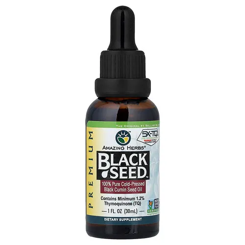 Amazing Herbs, Black Seed™ prémium, Aceite de semilla de comino negro 100 % puro prensado en frío, 30 ml (1 oz. líq.)
