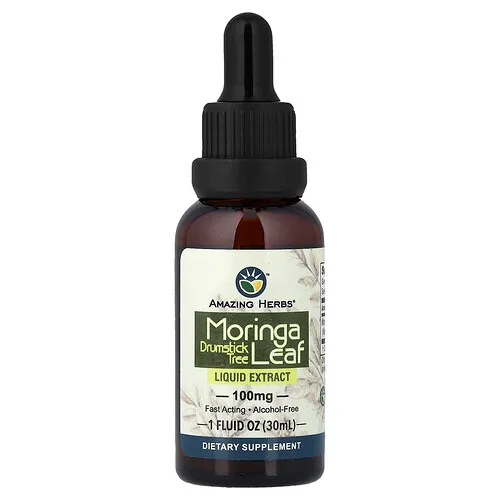 Amazing Herbs, Extracto líquido de hoja de moringa, 100 mg, 30 ml (1 oz. líq.)