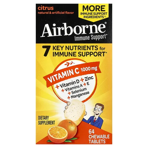 AirBorne, Refuerzo inmunitario, Cítricos, 64 comprimidos masticables