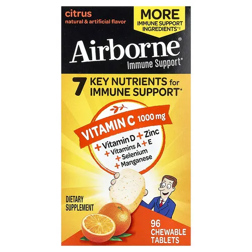 AirBorne, Refuerzo inmunitario, Cítricos, 96 comprimidos masticables