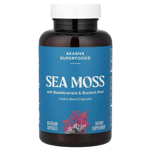Akasha Superfoods, Musgo marino, 60 cápsulas veganas