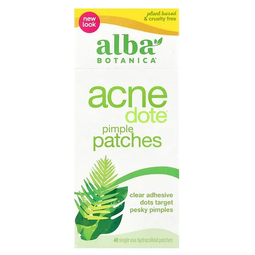Alba Botanica, Parches para granos Acne Dote®, 40 parches hidrocoloides de un solo uso