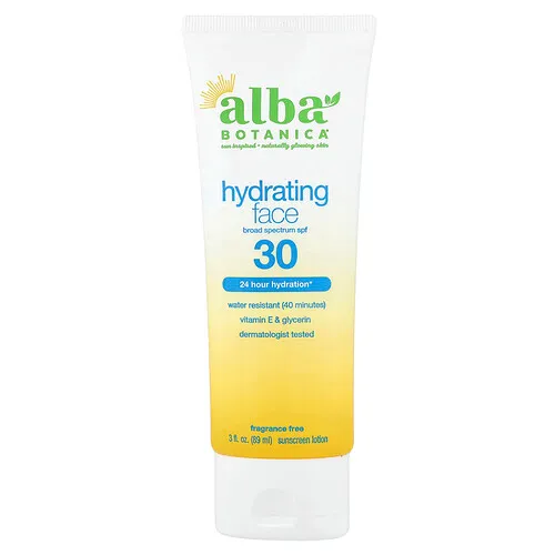 Alba Botanica, Hawaiian Face Sunscreen Lotion, FPS 30, Sin fragancia, 89 ml (3 oz. líq.)