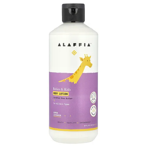 Alaffia, Loción corporal para bebés y niños, Limón y lavanda, 473 ml (16 oz. líq.)