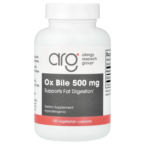 Allergy Research Group, Bilis de buey, 500 mg, 100 cápsulas vegetales