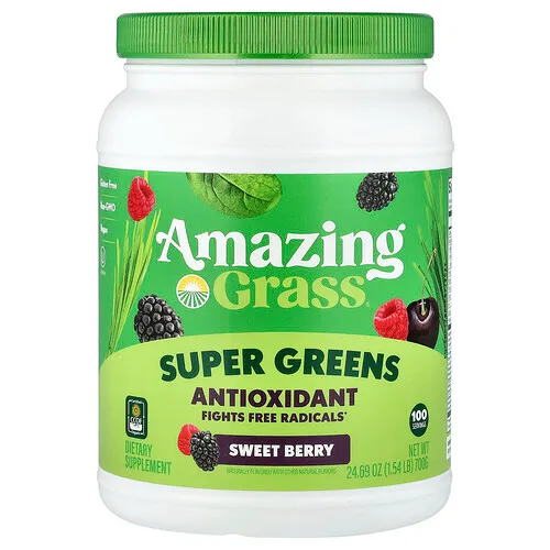Amazing Grass, Super Greens, Antioxidante, Bayas dulces, 700 g (1,54 lb)