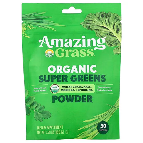 Amazing Grass, Superverduras de hoja orgánicas en polvo, 150 g (5,29 oz)