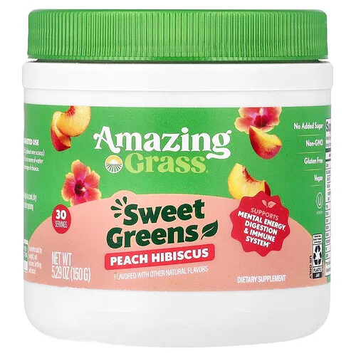 Amazing Grass, Sweet Greens, Melocotón e hibisco, 150 g (5,29 oz)