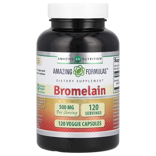 Amazing Nutrition, Bromelaína, 500 mg, 120 cápsulas vegetales