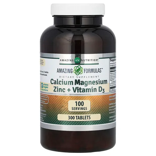 Amazing Nutrition, Amazing Formulas, Calcio, magnesio y zinc más vitamina D3, 300 comprimidos