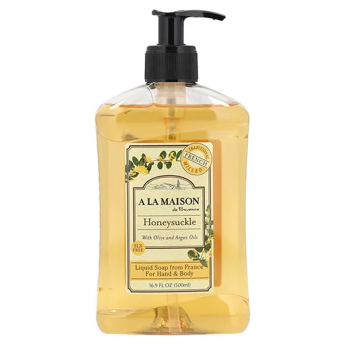A La Maison de Provence, Jabón líquido para las manos y el cuerpo, Madreselva, 500 ml (16,9 oz. líq.)