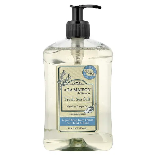 A La Maison de Provence, Jabón líquido para las manos y el cuerpo, Sal marina fresca, 500 ml (16,9 oz. líq.)