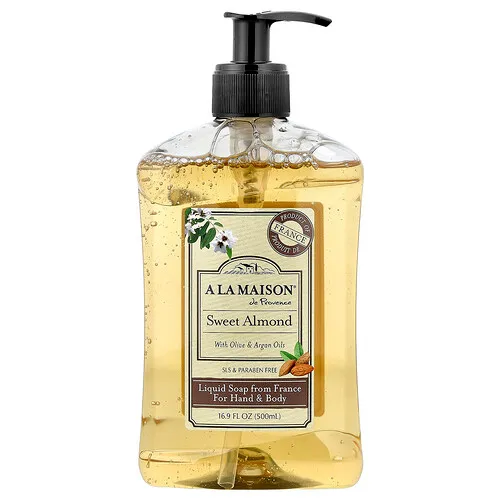 A La Maison de Provence, Jabón líquido para las manos y el cuerpo, Almendra dulce, 500 ml (16,9 oz. líq.)