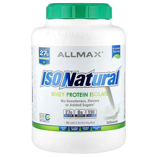 ALLMAX, ISONatural™, Aislado de proteína de suero de leche, Sin sabor, 2,27 kg (5 lb)