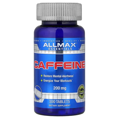 ALLMAX, Productos esenciales, Cafeína, 200 mg, 100 comprimidos