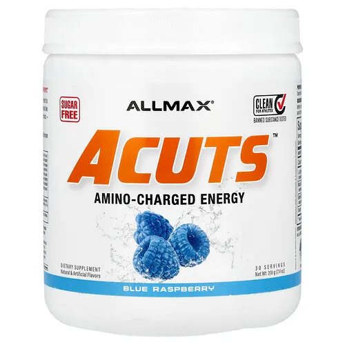 ALLMAX, ACUTS, Bebida energética cargada de aminoácidos, Frambuesa azul, 210 g (7,4 oz)
