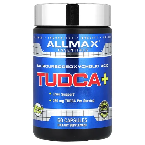 ALLMAX, TUDCA+, Suplemento de ácido tauroursodeoxicólico, 250 mg, 60 cápsulas