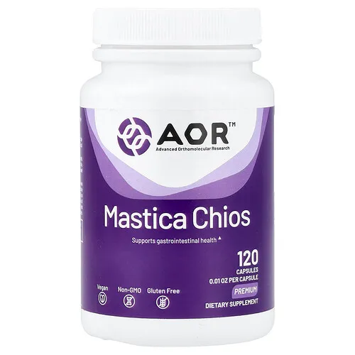 Advanced Orthomolecular Research AOR, Mastica de quios, 120 cápsulas (400 mg por cápsula)