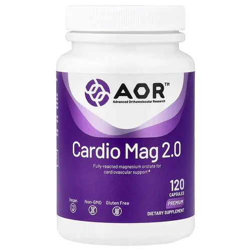 Advanced Orthomolecular Research AOR, Cardio Mag 2.0, 120 cápsulas