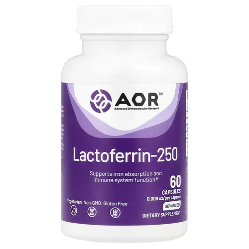 Advanced Orthomolecular Research AOR, Lactoferrina 250, 250 mg, 60 cápsulas