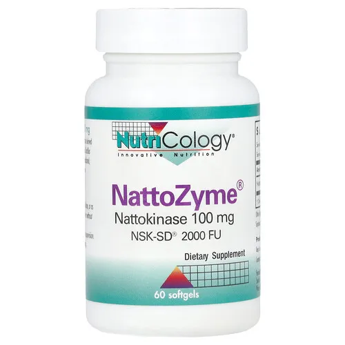 Nutricology, NattoZyme, 100 mg, 60 cápsulas blandas