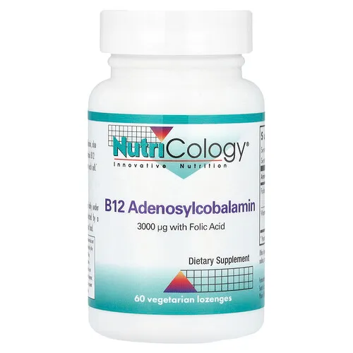 Nutricology, Adenosilcobalamina con vitamina B12, 60 pastillas vegetales
