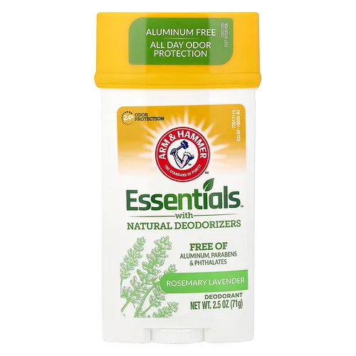 Arm & Hammer, Essentials™ con desodorizantes naturales, Desodorante, Romero y lavanda, 71 g (2,5 oz)