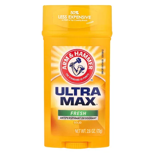 Arm & Hammer, UltraMax™, Desodorante antitranspirante sólido, Frescura, 73 g (2,6 oz)