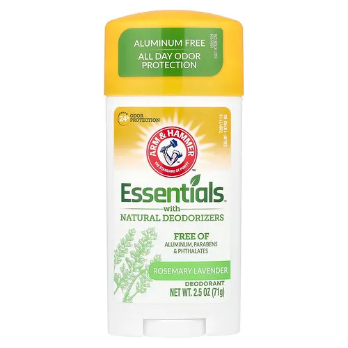 Arm & Hammer, Essentials™ con desodorizantes naturales, Desodorante, Romero y lavanda, 71 g (2,5 oz)