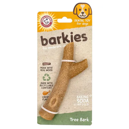 Arm & Hammer, Barkies para masticadores moderados, Juguete dental para perros, Corteza de árbol, Pollo`` 1 juguete
