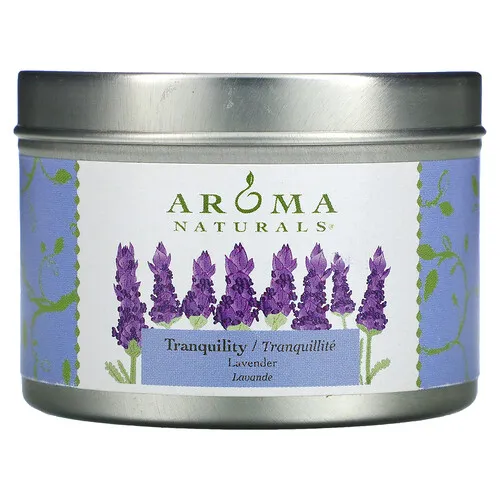 Aroma Naturals, Soy VegePure, Vela en lata de viaje, Tranquilidad, Lavanda, 79,38 g (2,8 oz)