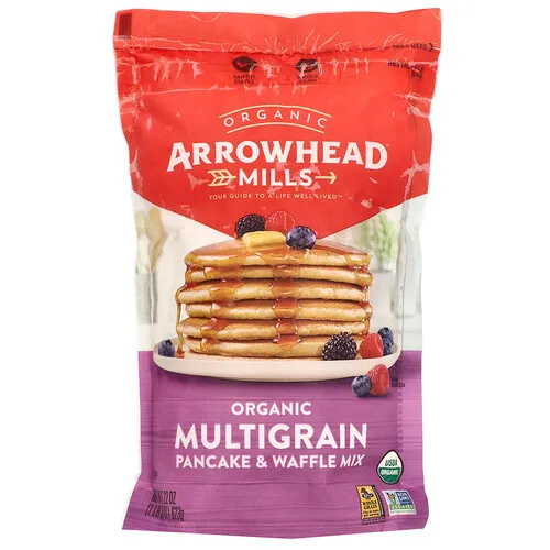 Arrowhead Mills, Mezcla multicereales para panqueques y waffles orgánicos, 623 g (22 oz)