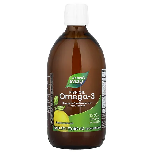 Nature's Way, Aceite de pescado con omega-3, Limón intenso, 500 ml (16,9 oz. líq.)