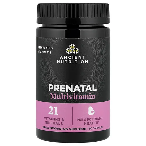 Ancient Nutrition, Suplemento multivitamínico prenatal, 90 cápsulas