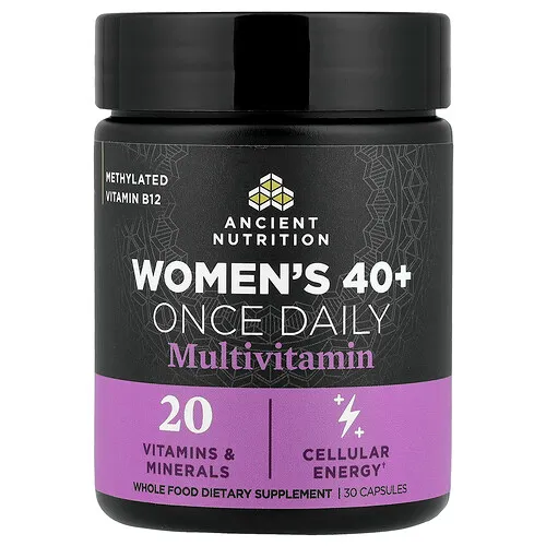 Ancient Nutrition, Suplemento multivitamínico de una ingesta diaria para mujeres mayores de 40 años, 30 cápsulas