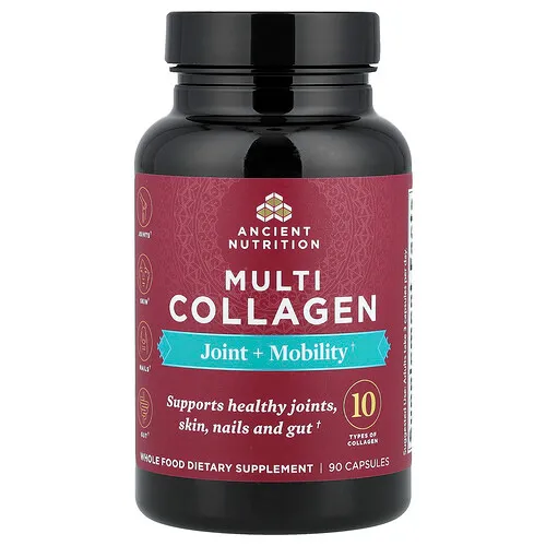 Ancient Nutrition, Suplemento de colágenos múltiples, Articulaciones y movilidad, 90 cápsulas