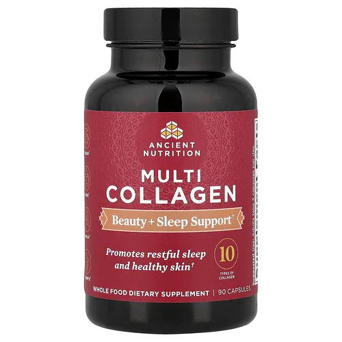Ancient Nutrition, Colágeno múltiple, Belleza y sueño, 90 cápsulas