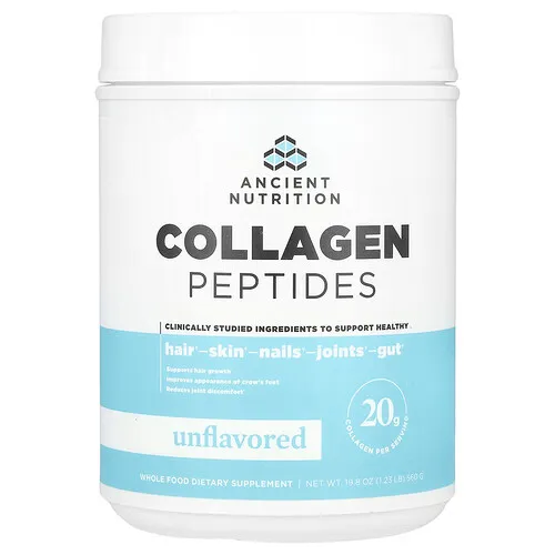 Ancient Nutrition, Péptidos de colágeno, Sin sabor, 560 g (1,23 lb)